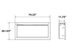 StarWood Fireplaces - Amantii SYM-74-XT-BESPOKE – Extra Tall Electric Fireplace -