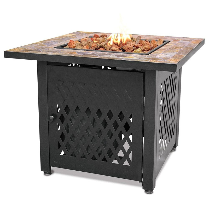 StarWood Fireplaces - Endless Summer LP Gas Outdoor Fire Pit with Slate Tile Mantel -