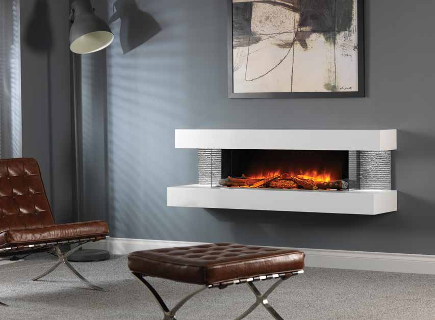 StarWood Fireplaces - Evonicfires Compton 2 Electric Fireplace Suite - White Stone -