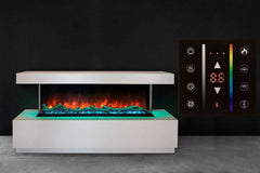 StarWood Fireplaces - Modern Flames Landscape Pro Multi 96-inch Electric Fireplace - Thermostat & Wall Control & Remote