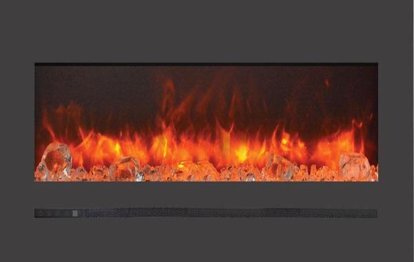 StarWood Fireplaces - Sierra Flame Wall /Flush Mount Linear Electric Fireplace 48-Inch -