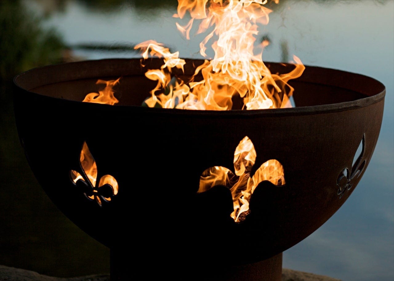 StarWood Fireplaces - Fire Pit Art Fleur de Lis -