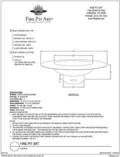 StarWood Fireplaces - Fire Pit Art Magnum with lid -