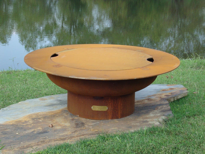 StarWood Fireplaces - Fire Pit art Saturn with Lid - Wood Burning