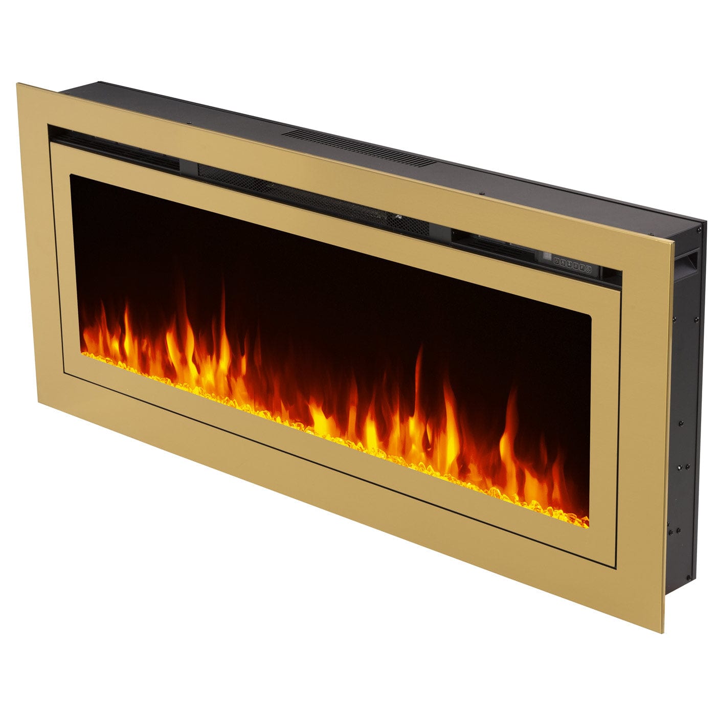 StarWood Fireplaces - The Sideline Deluxe Gold 50" 86275 Recessed Smart Electric Fireplace -