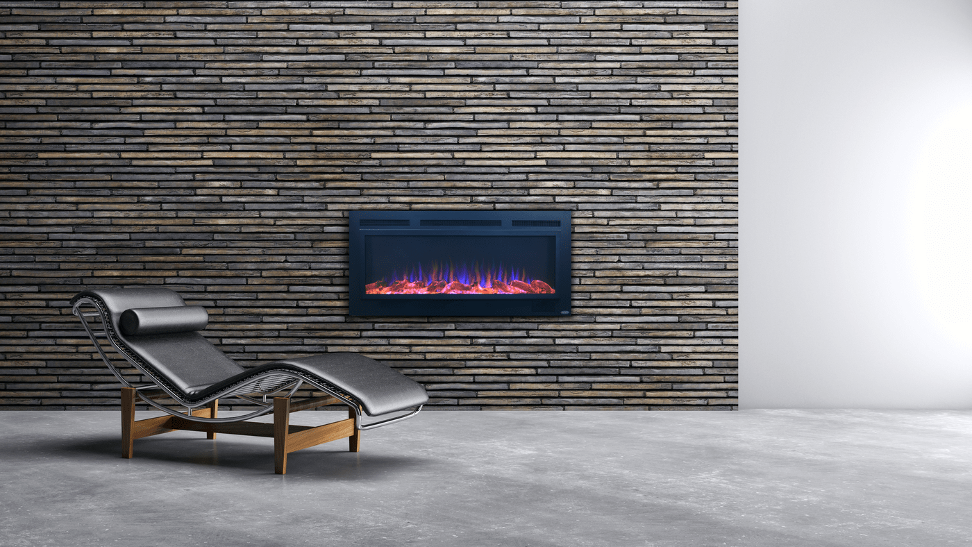 StarWood Fireplaces - Touchstone The Sideline Steel Mesh Screen 80013 -50 Inch Recessed Electric Fireplace -